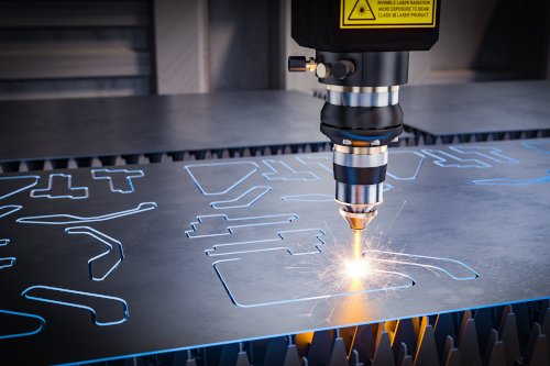 CNC laser cutter rendering