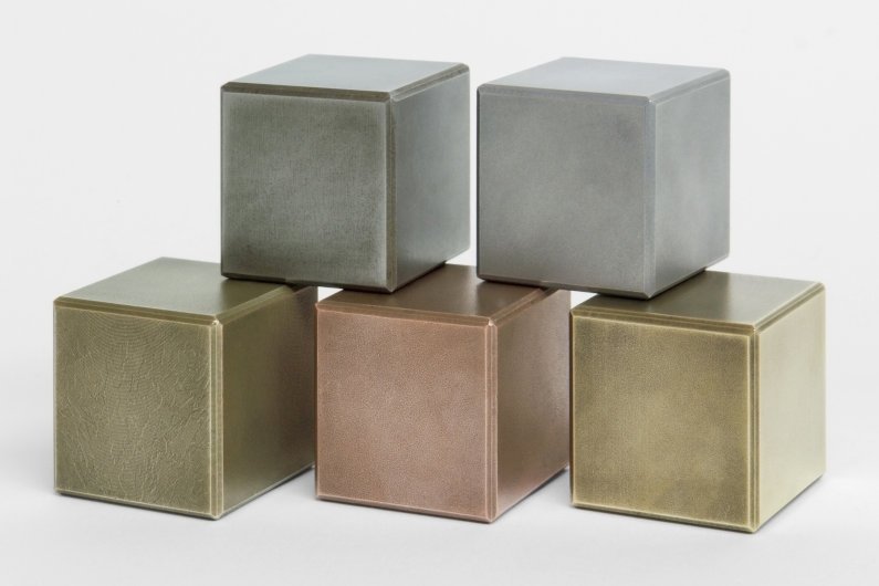 Various types metallic cubes