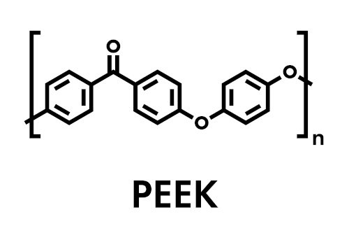 Polyether ether ketone (PEEK) polymer, chemical structure